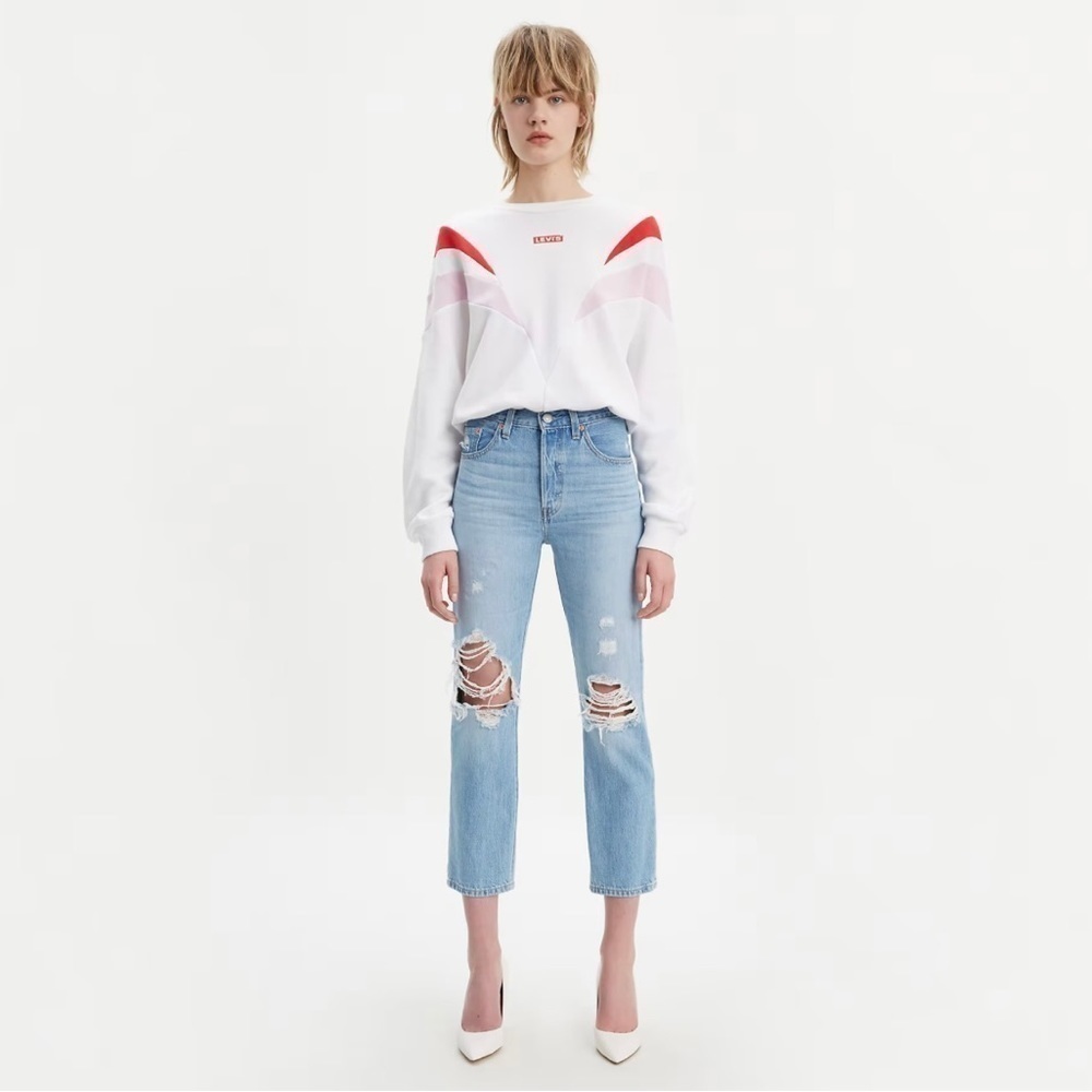 Levi's Premium - 501 Original cropped ripped jeans